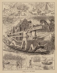 在泰晤士河上露营（雕刻） 作者 英语学校