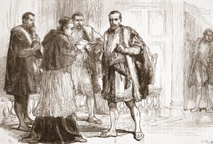 红衣主教de Tournon向弗朗西斯一世读新教标语，詹姆斯艾特肯威利（1808-1890），酒吧的新教历史插图。 1878年 作者 英语学校