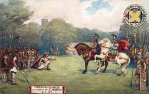 Cassivellaunus向公元前54年的朱利叶斯·凯撒投降 作者 英语学校