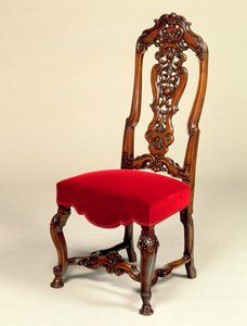 主席归功于托马斯和理查德罗伯茨，1710年（雕刻核桃和室内装潢） 作者 英语学校