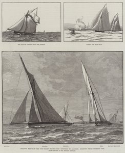 New Thames Yacht Club 的 Channel Match，Southend 到 Harwich，从 Southend Pier 开始（雕刻） 作者 英语学校
