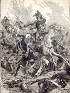 轻骑兵的指控，来自&39;卡塞尔的英国插图史&39;的插图 作者 英语学校
