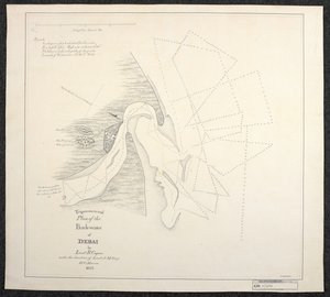 1822 年英国东印度公司海洋勘测员绘制的迪拜海图，题为《德拜后海三角测量图》，由 R. Cogan 中尉在 J. M. Guy 中尉的指导下绘制，H. C. Marine 作者 英语学校