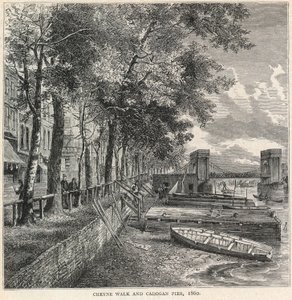 Cheyne Walk和Cadogan Pier，1860 作者 英语学校
