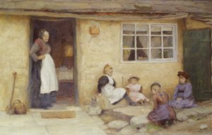 孩子们玩小屋的骰子 作者 英语学校