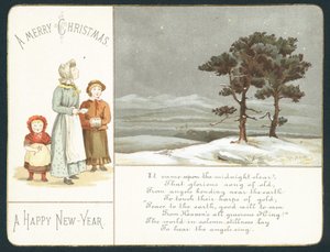 等待在雪，新年卡片的孩子 作者 英语学校