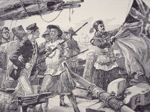 10月8日，鸦片战争期间，中国人登上英舰 "箭号"，扯下英国国旗并俘虏船员。 作者 英语学校