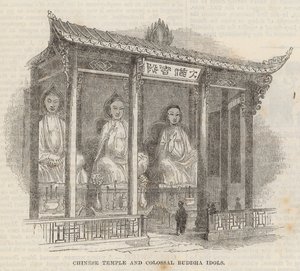 中国寺庙和巨大的佛像 作者 英语学校
