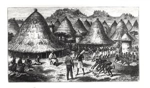 奇塔潘格瓦接待利文斯通博士（石版画 作者 英语学校