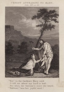 Christ appearing to Mary, John XX, ver 15 (engraving) 作者 英语学校