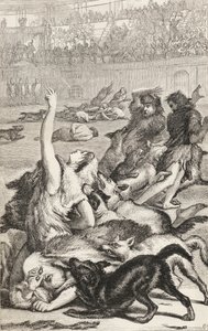 罗马竞技场的基督徒烈士，1865年（木版画） 作者 英语学校