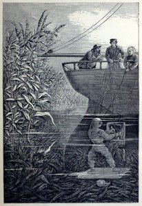 Clearing the Screw, from Under the Waves, or Diving in Deep Waters, pub.1887. 作者 英语学校