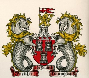 徽章，泰恩河畔纽卡斯尔，英格兰 作者 英语学校