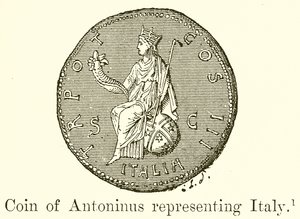 代表意大利的Antoninus硬币 作者 英语学校