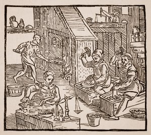 Coiners at Work，1577（sepia photo） 作者 English School
