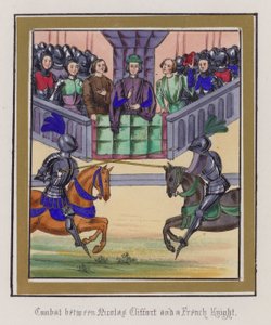 尼古拉斯·克利福德与法国骑士的战斗（彩色版画） 作者 英语学校