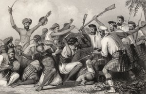 1858年5月6日在Bareilly之前与Ghazees发生冲突，发表于1858年的“印度叛变史” 作者 英语学校