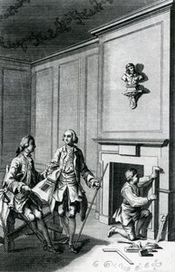 烟囱胸的建造（雕刻）。 作者 英语学校
