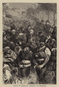 在凡尔赛宫的共产党囚犯车队（雕刻）。 作者 英语学校