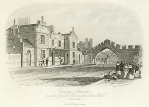 康威车站和城墙上的哥特式拱门建于1847年 作者 英语学校