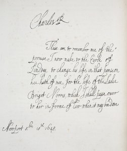 查理二世写的一封信的副本，1648年 作者 英语学校