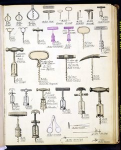 Corkscrews，来自国内货物和配件的贸易目录，c.1890-1910 作者 英语学校