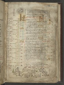 Cotton Julius A. VI, f.5, 五月日历页：牧羊人和羊群（牛皮纸） 作者 英语学校