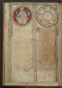 棉花 MS Claudius D VI，f.5v f. 5v：盎格鲁-撒克逊七国描述，约 1255-59 年（牛皮纸） 作者 英语学校