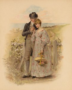 在乡间散步的求爱情侣（彩虹石刻） 作者 英语学校