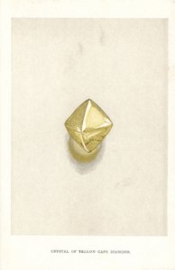 黄角钻石晶体，摘自埃德温-斯特里特的《贵重宝石和宝石》，伦敦，乔治-贝尔父子公司 作者 英语学校