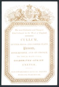 贸易卡，Cullum，Letter-Press和铜版印刷机 作者 英语学校