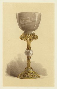东方缟玛瑙杯或圣杯，镶嵌珐琅彩金（chromolitho） 作者 英语学校