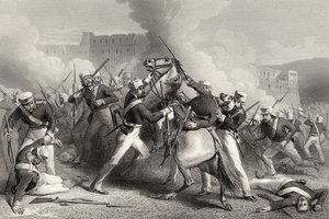 1858年4月15日，在1858年出版的“印度叛变史”中攻击鲁德莫堡的准将阿德里安希望之死 作者 英语学校
