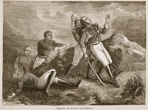Rollo Gillespie的死亡，卡塞尔斯的插图由詹姆斯格兰特，酒吧的插图印度历史。 1879年 作者 英语学校