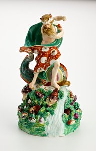 海王星的德比图在岩石基地与瀑布和壳，c.1750-1800（瓷器） 作者 英语学校