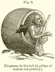 Diogenes在他的浴缸里（粗红色陶器的Pithos） 作者 英语学校