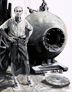 William Beebe博士带着他的沐浴球 作者 英语学校