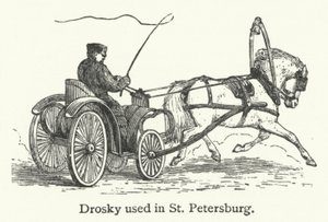 在圣彼得堡使用的 Drosky（雕刻） 作者 英语学校