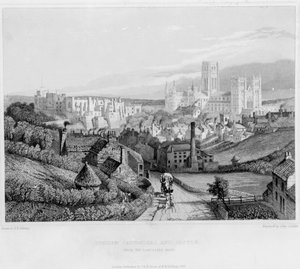 达勒姆大教堂和城堡从纽卡斯尔路，1841年 作者 英语学校