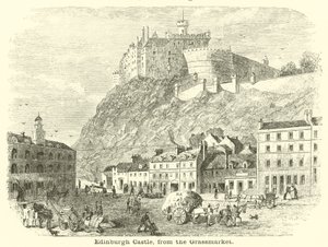 爱丁堡城堡，来自Grassmarket 作者 英语学校