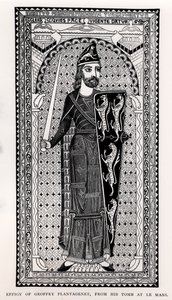 Geoffrey Plantagenet（1113-1150）的肖像来自勒芒的坟墓 作者 英语学校