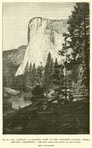 El Capitan，位于加利福尼亚州内华达山脉约塞米蒂山谷的花岗岩悬崖，高出山谷水平3,300英尺 作者 英语学校