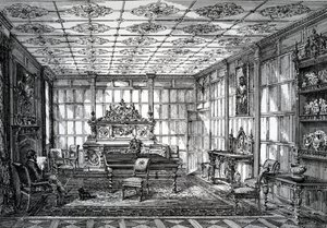 伊丽莎白餐厅，1872年10月1日出版于The House-Furnisher＆Decorator 作者 英语学校