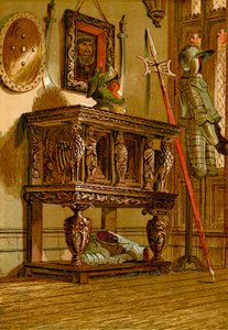 沃里克城堡伊丽莎白时代的餐具柜（彩色雕刻） 作者 英语学校