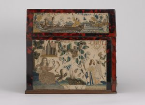 刺绣棺材，c.1660（丝绸，帆布，木头，玳瑁和银色坐骑）