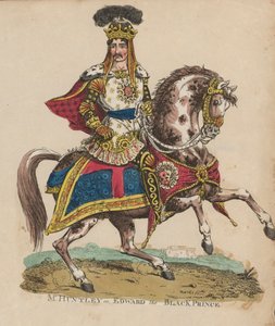 英国演员弗朗西斯·亨特利饰演黑王子爱德华（彩色版画） 作者 英语学校