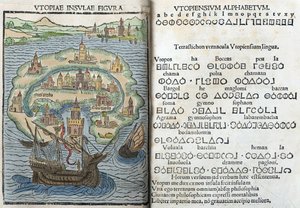托马斯·莫尔（Thomas More）的“乌托邦”雕刻 作者 英语学校