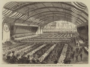 女王陛下大臣在布里斯托尔志愿军演练厅的娱乐（版画） 作者 英语学校