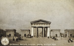 入口Portico，Euston Grove Station，1838 作者 英语学校