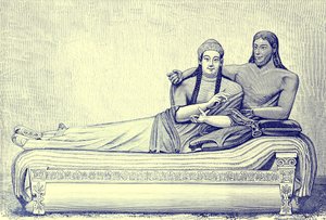 伊特鲁里亚坟墓，由Victor Duruy撰写的罗马历史插图，1884年出版（数字增强图像） 作者 英语学校